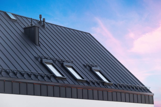 A roof with windows and a blue sky in Utah