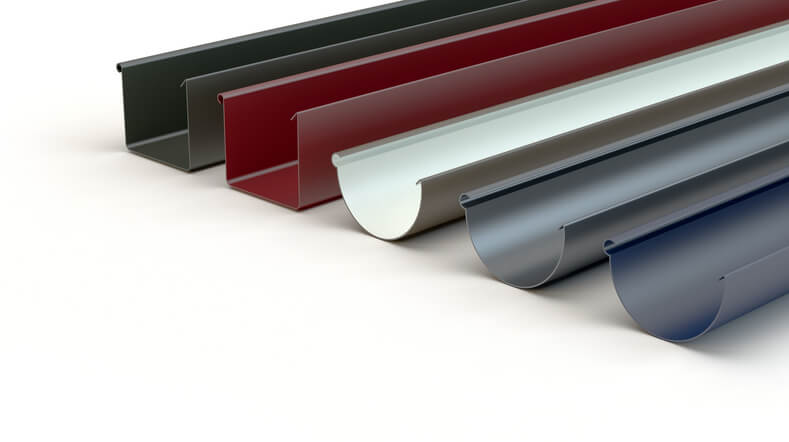 A variety of metal gutter types and colors for homes in Logan, UT